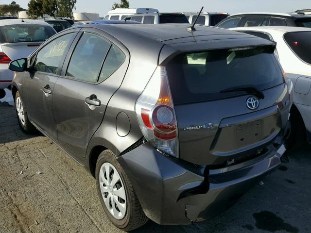 JTDKDTB39D1551520 - 2013 TOYOTA PRIUS C GRAY photo 3