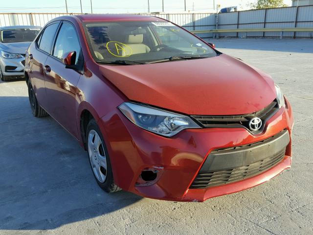 5YFBURHE5EP054649 - 2014 TOYOTA COROLLA L RED photo 1