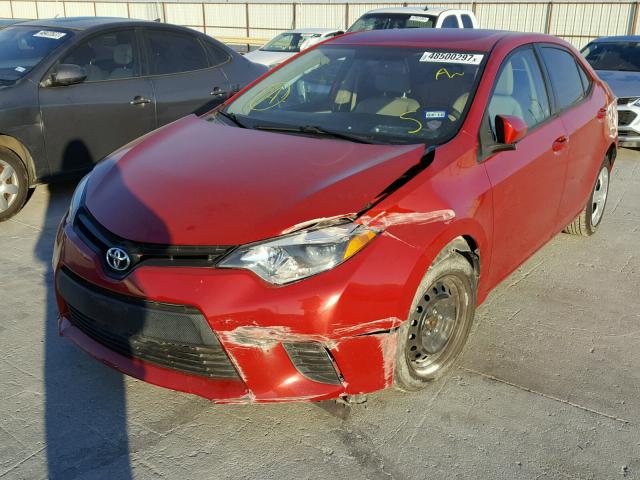 5YFBURHE5EP054649 - 2014 TOYOTA COROLLA L RED photo 2