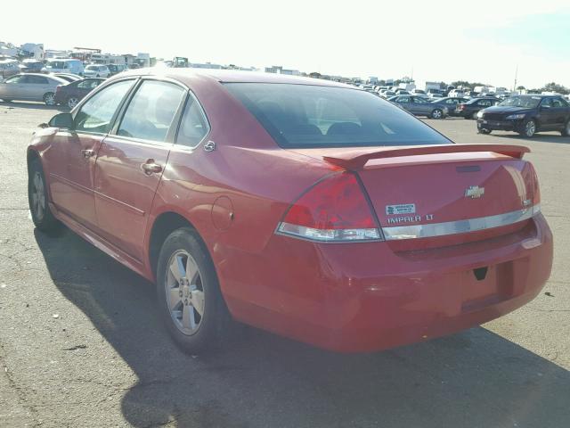 2G1WT57K391215081 - 2009 CHEVROLET IMPALA 1LT RED photo 3