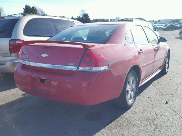 2G1WT57K391215081 - 2009 CHEVROLET IMPALA 1LT RED photo 4