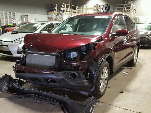 5J6RM4H7XEL077138 - 2014 HONDA CR-V EXL MAROON photo 2