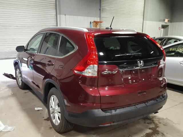 5J6RM4H7XEL077138 - 2014 HONDA CR-V EXL MAROON photo 3