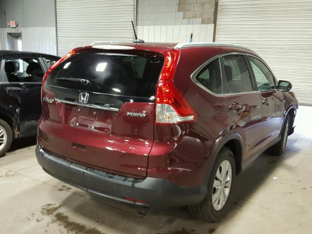 5J6RM4H7XEL077138 - 2014 HONDA CR-V EXL MAROON photo 4