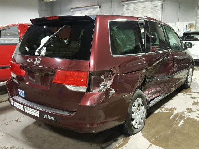 5FNRL38258B047494 - 2008 HONDA ODYSSEY LX BURGUNDY photo 4