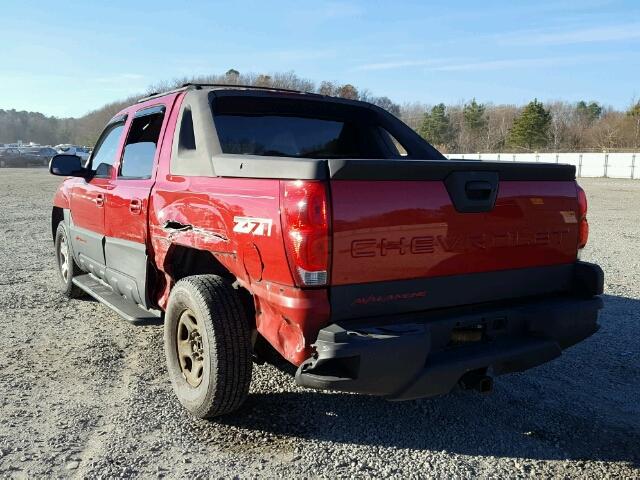 3GNEK13T42G195098 - 2002 CHEVROLET AVALANCHE RED photo 3