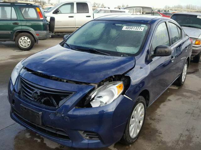 3N1CN7AP1EL850462 - 2014 NISSAN VERSA BLUE photo 2