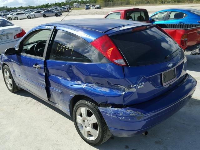 1FAHP31N16W232757 - 2006 FORD FOCUS ZX3 BLUE photo 3