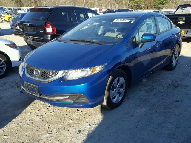 2HGFB2F51EH531070 - 2014 HONDA CIVIC LX BLUE photo 2