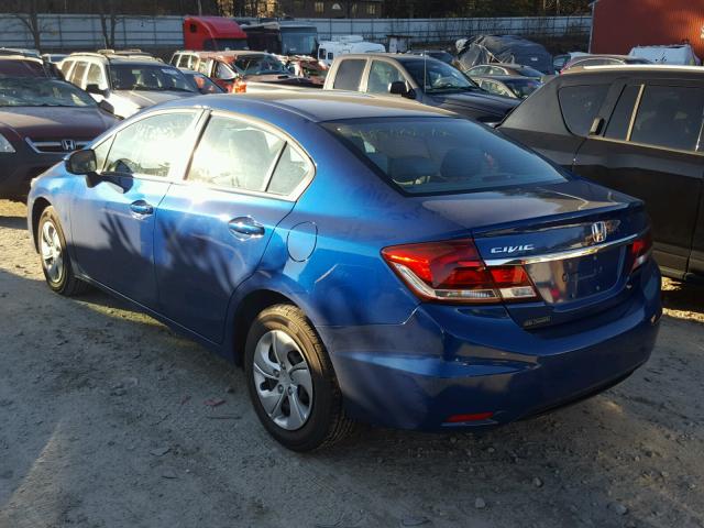 2HGFB2F51EH531070 - 2014 HONDA CIVIC LX BLUE photo 3