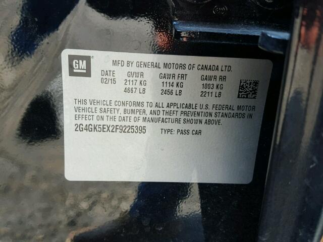 2G4GK5EX2F9225395 - 2015 BUICK REGAL 黑色 照片 10