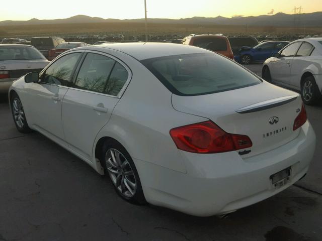 JNKBV61E87M718775 - 2007 INFINITI G35 WHITE photo 3