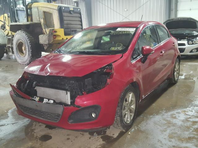 KNADN5A34C6031467 - 2012 KIA RIO EX RED photo 2