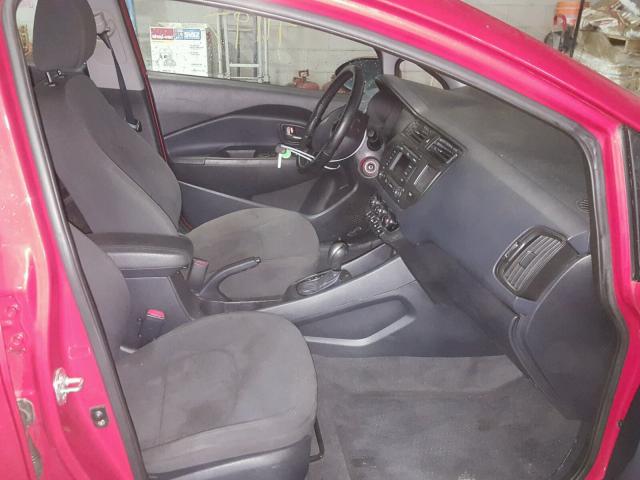 KNADN5A34C6031467 - 2012 KIA RIO EX RED photo 5