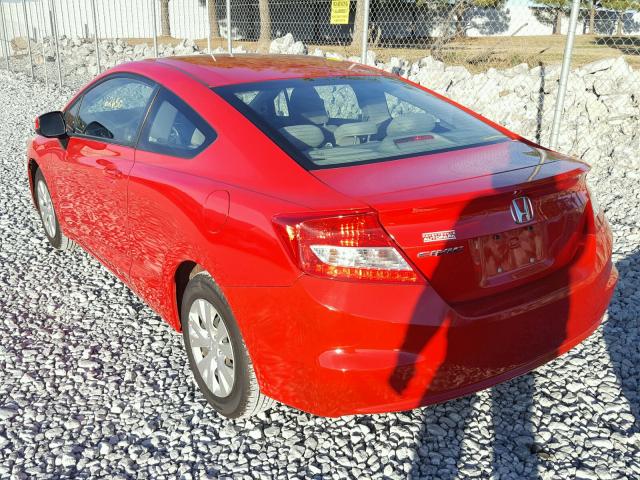 2HGFG3B50CH566967 - 2012 HONDA CIVIC LX RED photo 3