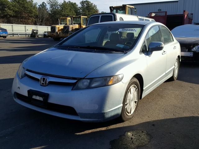 JHMFA36228S006978 - 2008 HONDA CIVIC HYBR BLUE photo 2