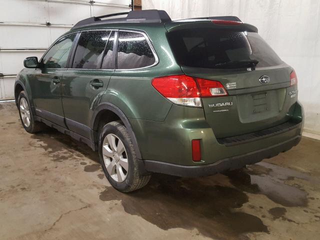 4S4BRBCC8A3330903 - 2010 SUBARU OUTBACK 2. GREEN photo 3