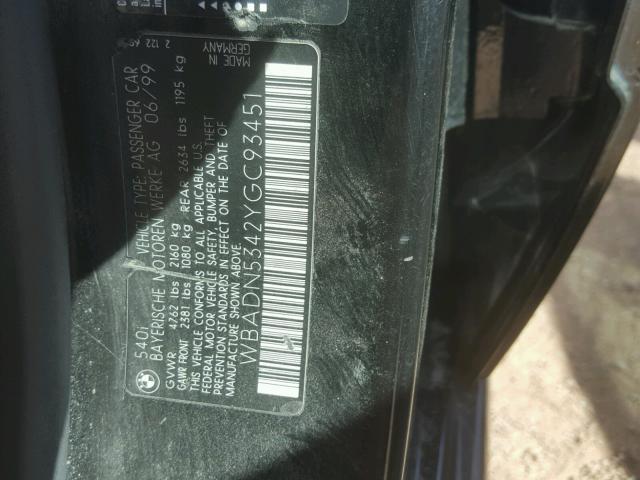 WBADN5342YGC93451 - 2000 BMW 540 I BLACK photo 10