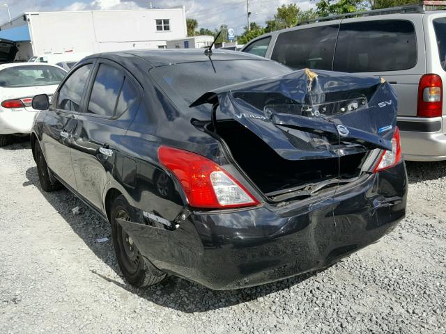 3N1CN7AP5CL828381 - 2012 NISSAN VERSA S BLACK photo 3