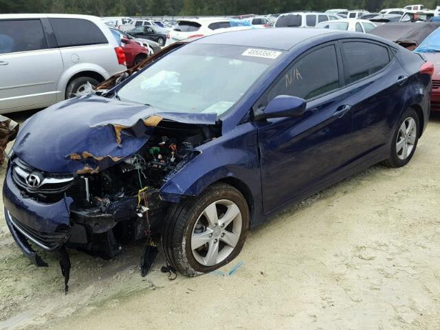 5NPDH4AE5DH301559 - 2013 HYUNDAI ELANTRA GL BLUE photo 2