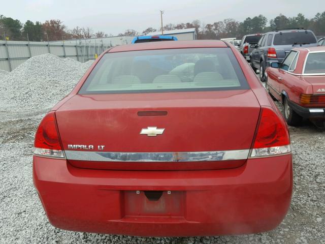 2G1WT58N189150675 - 2008 CHEVROLET IMPALA LT BURGUNDY photo 9