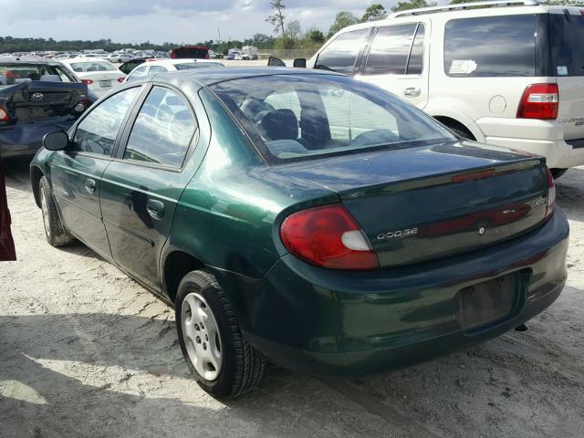 1B3ES46C3YD804646 - 2000 DODGE NEON BASE GREEN photo 3