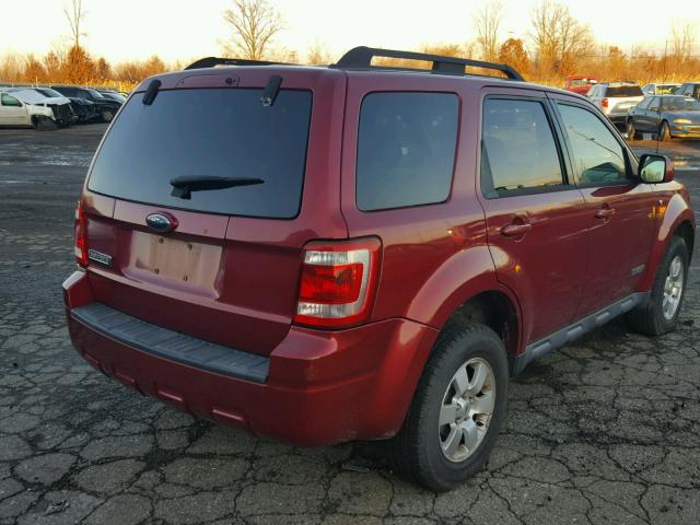 1FMCU04198KA92385 - 2008 FORD ESCAPE LIM MAROON photo 4