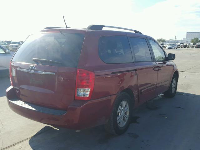 KNDMG4C76C6424040 - 2012 KIA SEDONA LX RED photo 4