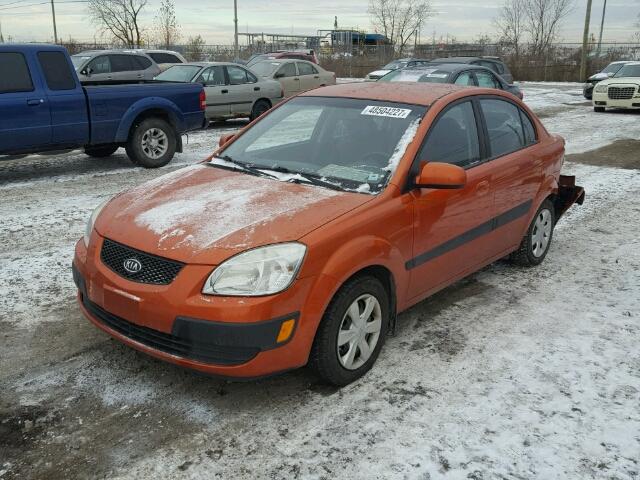 KNADE123576284178 - 2007 KIA RIO BASE ORANGE photo 2