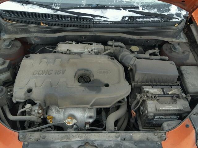 KNADE123576284178 - 2007 KIA RIO BASE ORANGE photo 7