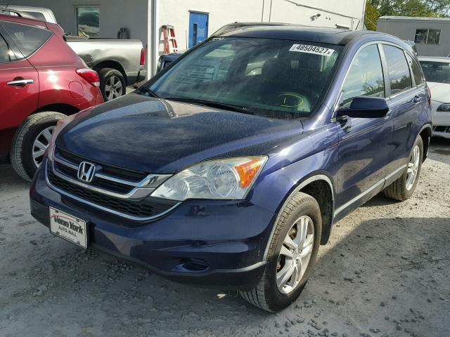 5J6RE4H70BL066996 - 2011 HONDA CR-V EXL BLUE photo 2