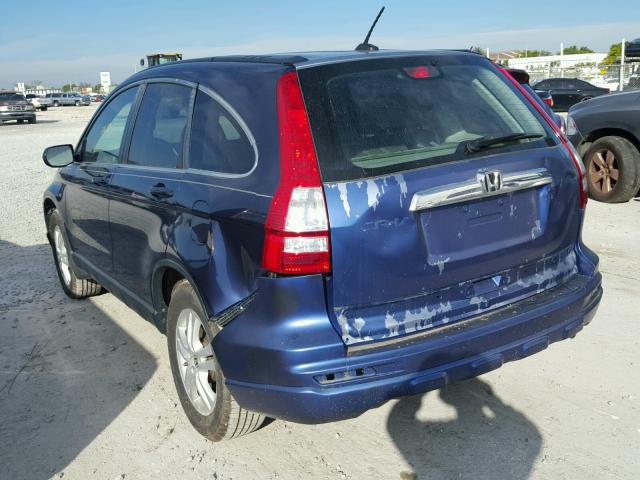 5J6RE4H70BL066996 - 2011 HONDA CR-V EXL BLUE photo 3