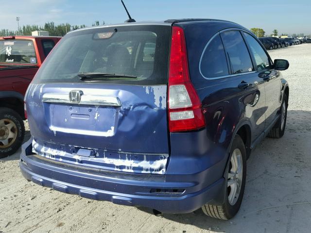 5J6RE4H70BL066996 - 2011 HONDA CR-V EXL BLUE photo 4