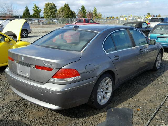 WBAGN635X4DS55213 - 2004 BMW 745 LI GRAY photo 4