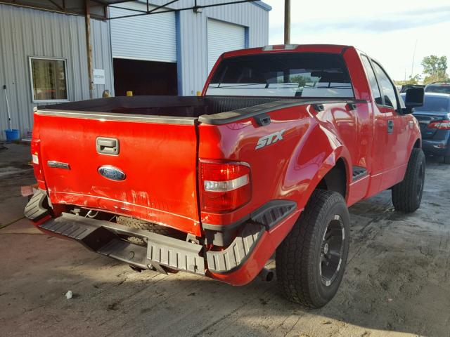 1FTRF02267KB12675 - 2007 FORD F150 RED photo 4