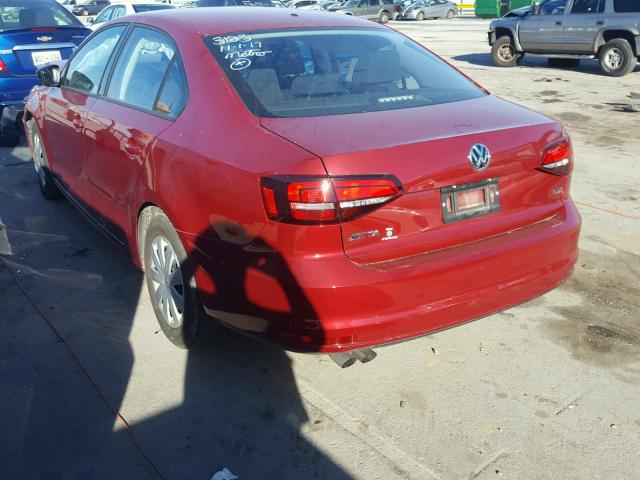 3VW267AJ3GM413123 - 2016 VOLKSWAGEN JETTA S 红色 照片 3