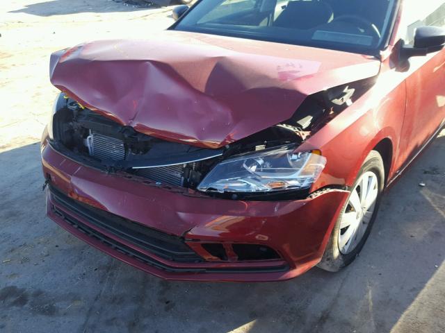 3VW267AJ3GM413123 - 2016 VOLKSWAGEN JETTA S RED photo 9