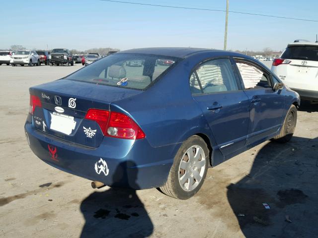 1HGFA16508L031857 - 2008 HONDA CIVIC LX BLUE photo 4