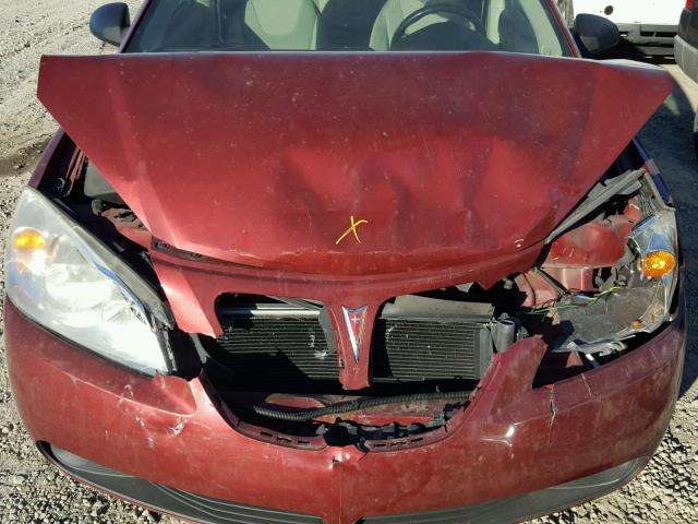 1G2ZG57B294189980 - 2009 PONTIAC G6 MAROON photo 7