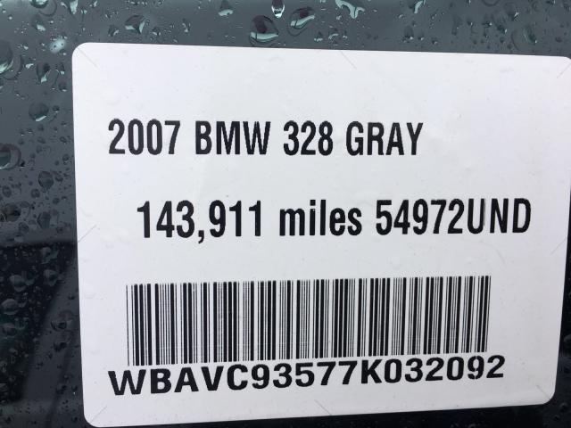 WBAVC93577K032092 - 2007 BMW 328 XI BLACK photo 6