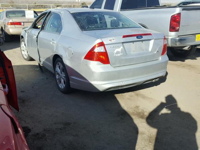 3FAHP0HAXCR321355 - 2012 FORD FUSION SE SILVER photo 3