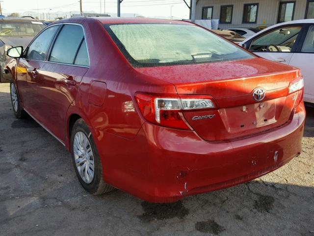 4T1BF1FK4CU586653 - 2012 TOYOTA CAMRY BASE წითელი ფოტო 3