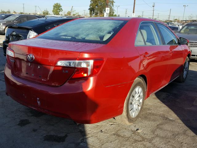 4T1BF1FK4CU586653 - 2012 TOYOTA CAMRY BASE წითელი ფოტო 4