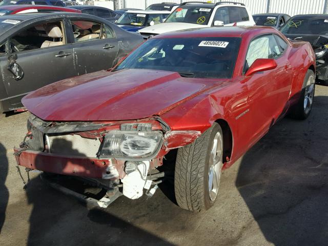 2G1FC1E36D9104622 - 2013 CHEVROLET CAMARO LT MAROON photo 2