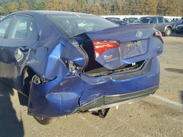 2T1BURHE8HC765847 - 2017 TOYOTA COROLLA L BLUE photo 9