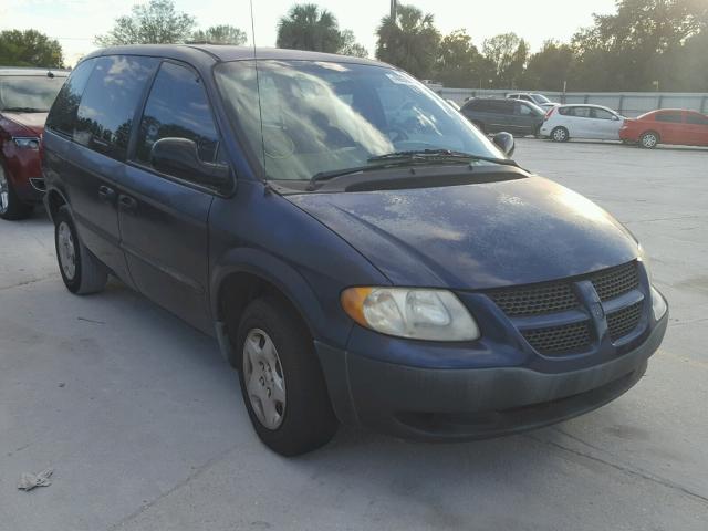 1B4GP25B42B739277 - 2002 DODGE CARAVAN SE BLUE photo 1