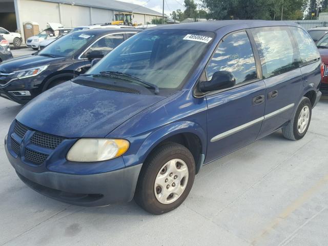 1B4GP25B42B739277 - 2002 DODGE CARAVAN SE BLUE photo 2