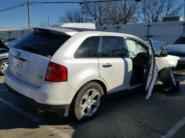 2FMDK4JC4BBA30336 - 2011 FORD EDGE SEL WHITE photo 4