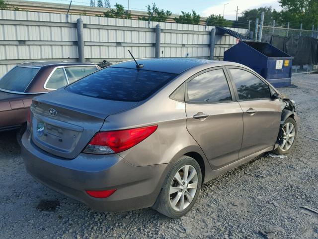 KMHCU4AE8EU593069 - 2014 HYUNDAI ACCENT GLS GOLD photo 4