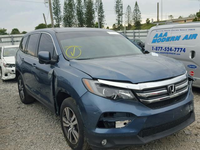 5FNYF5H36HB001437 - 2017 HONDA PILOT EX BLUE photo 1